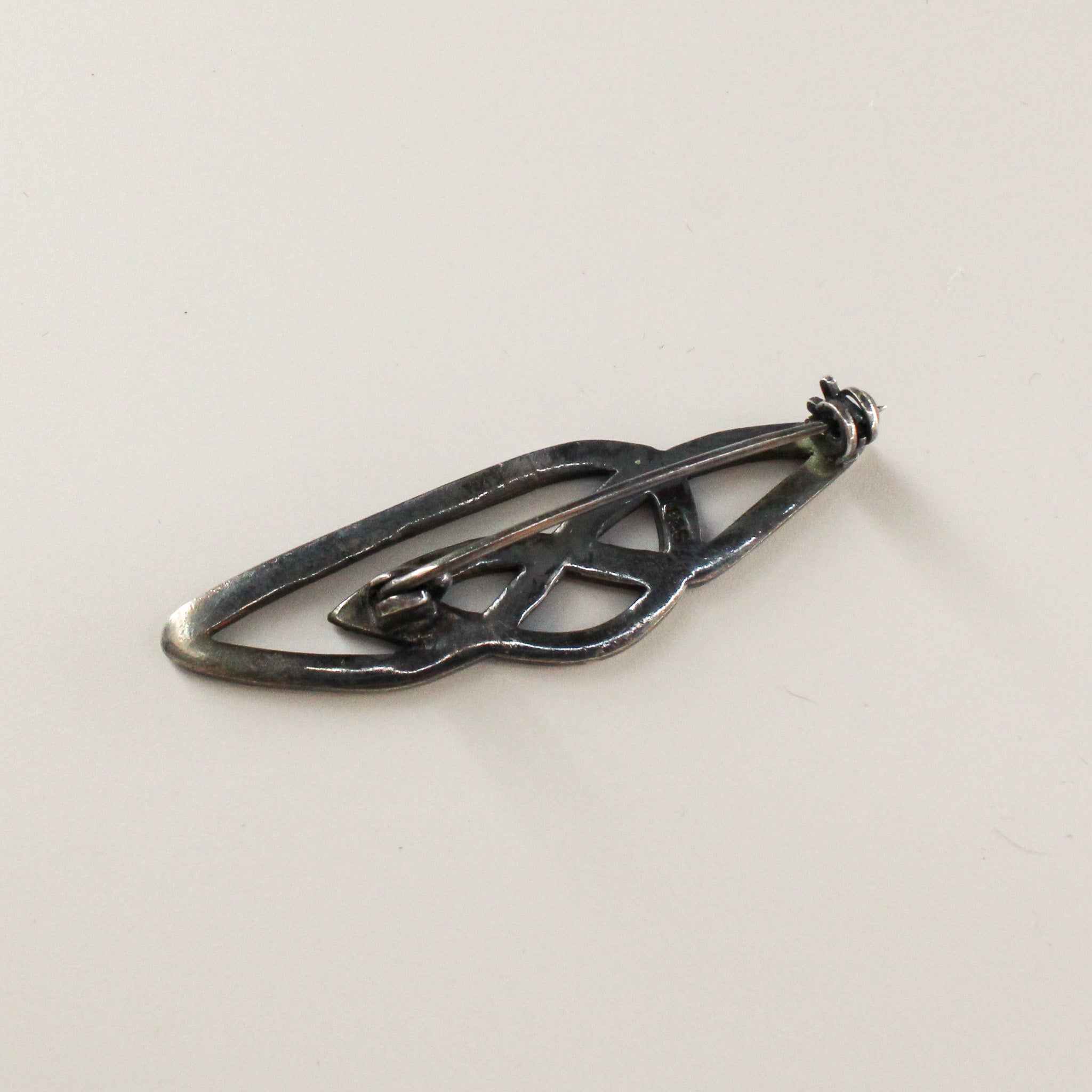 80s sterling silver celtic knot bar brooch