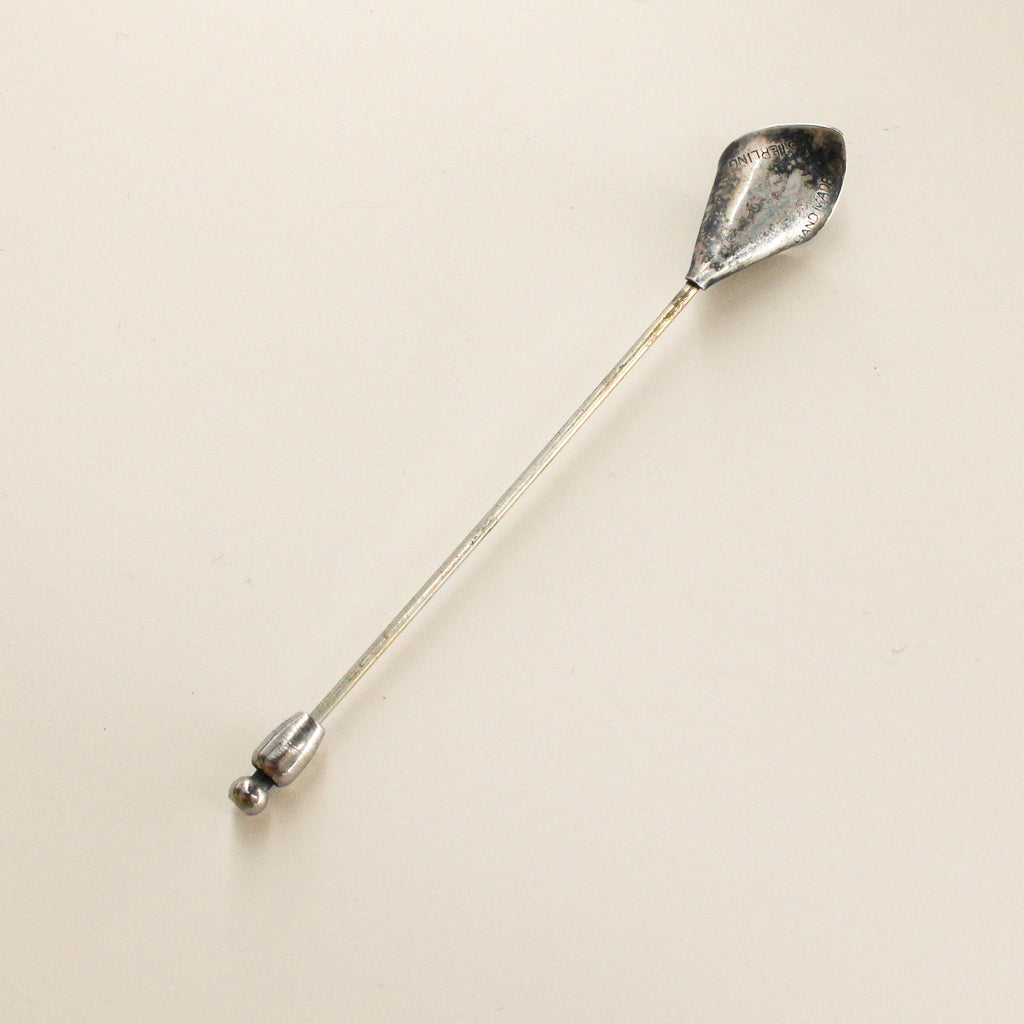 60s handmade sterling calla lily stick pin