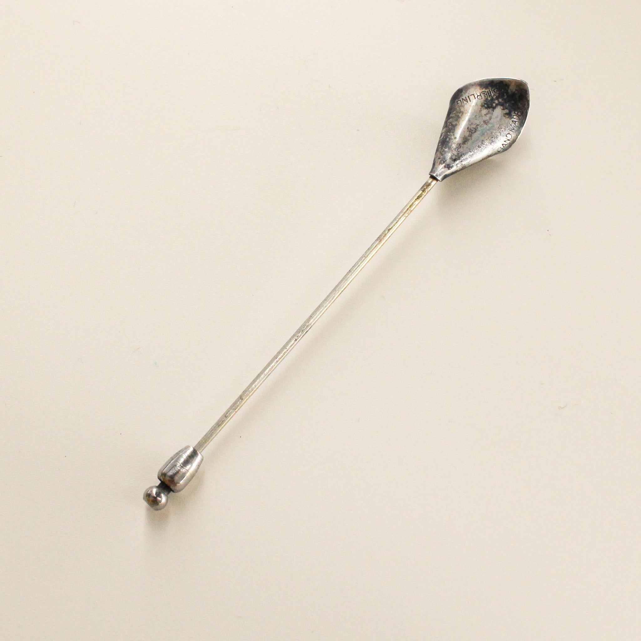 60s handmade sterling calla lily stick pin