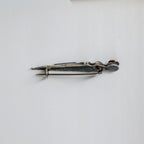 1890s sterling silver scottish dirk dagger brooch with banded agate inlay