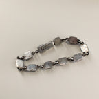 80s mexico sterling silver cube link bracelet