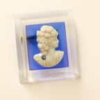 40s art deco lucite reverse carved cameo brooch