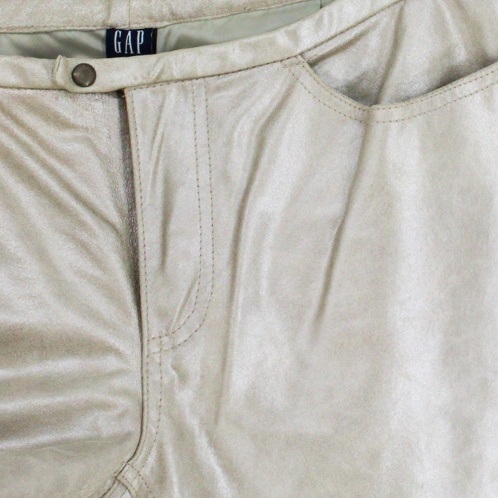 y2k lowcut metallic leather bootcut pants