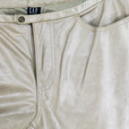 y2k lowcut metallic leather bootcut pants