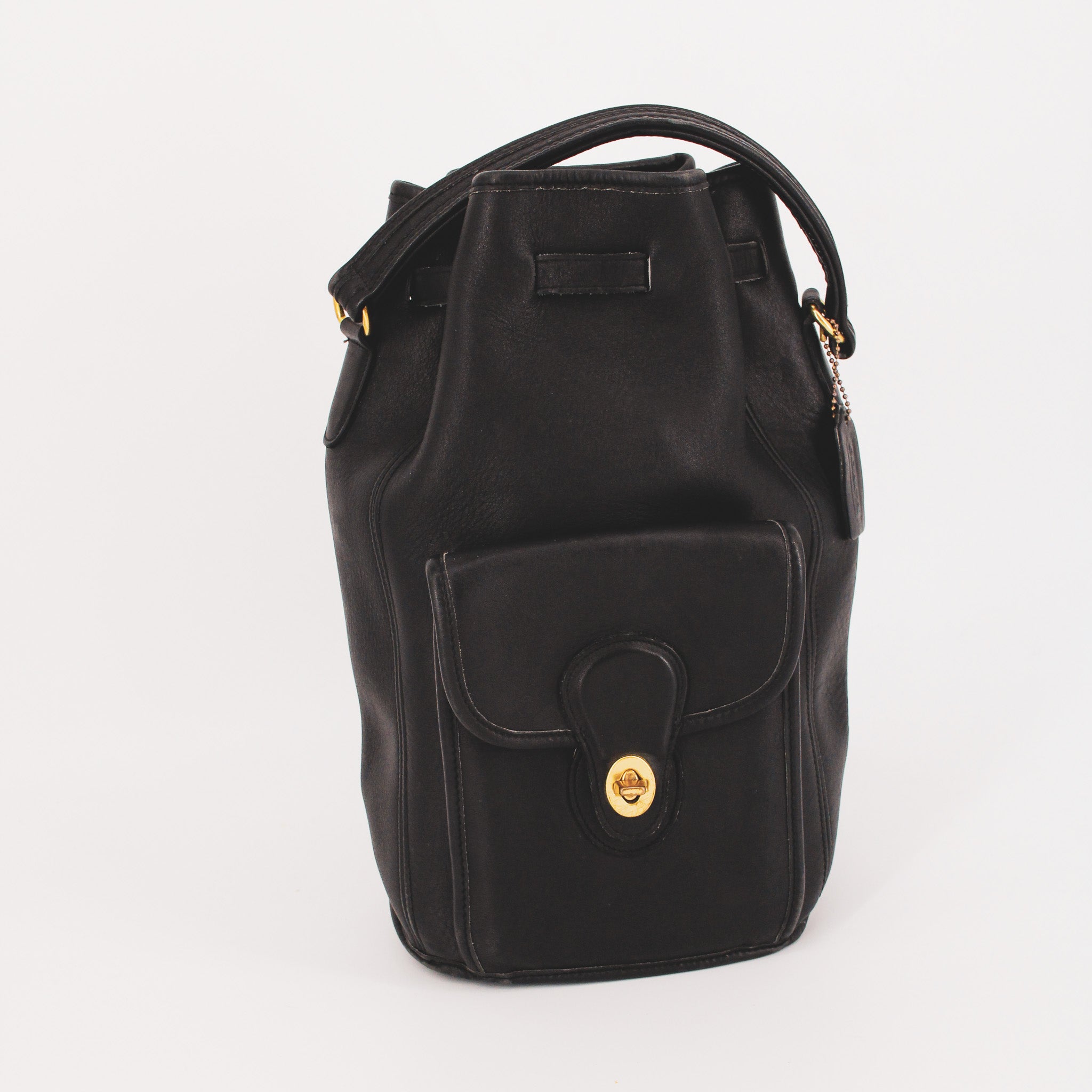 バッグ 90s Old coach 5408 Black backpack 90s coach black top handle bucket backpack - 9992 - rare – Vangie