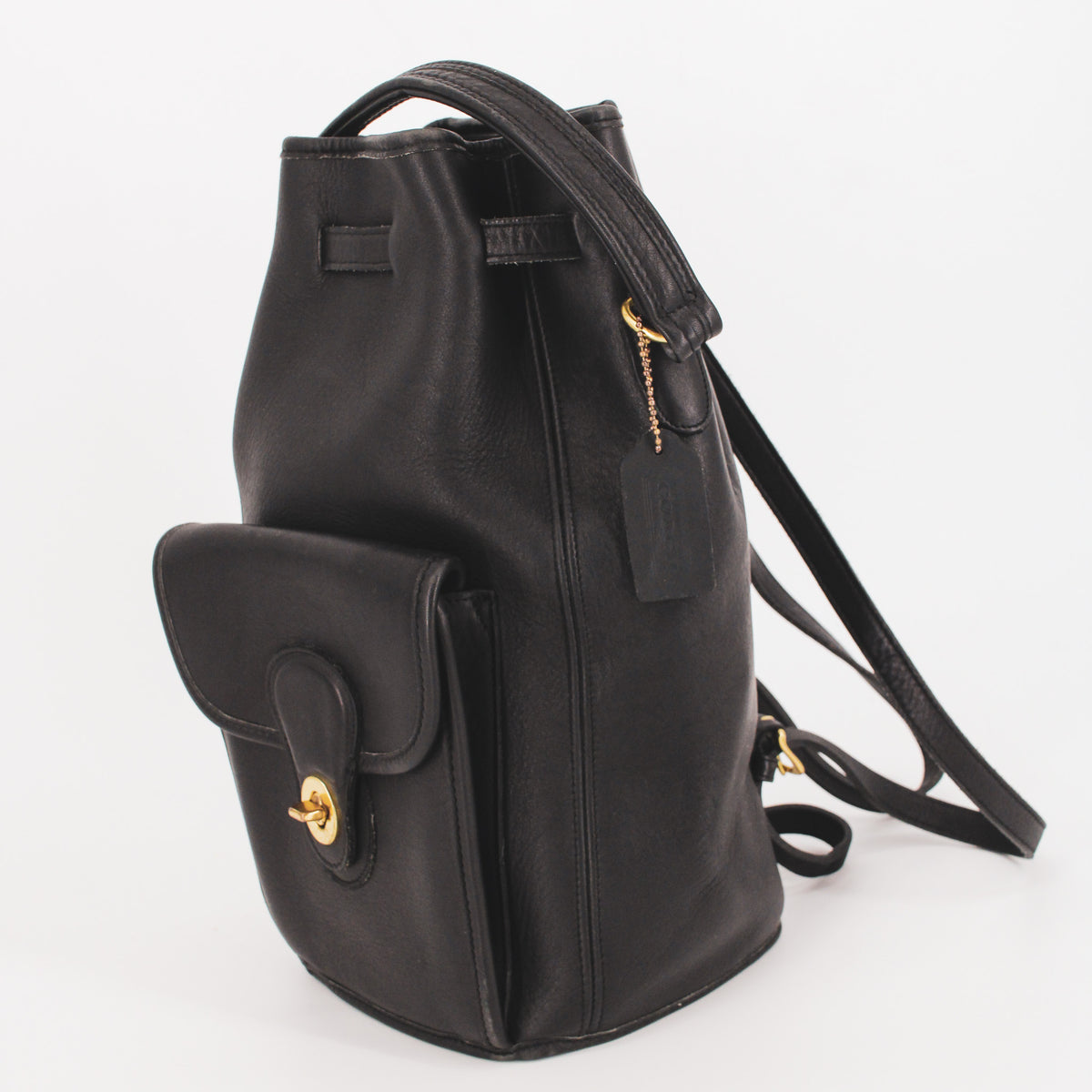 90s coach black top handle bucket backpack - 9992 - rare  display picture 1