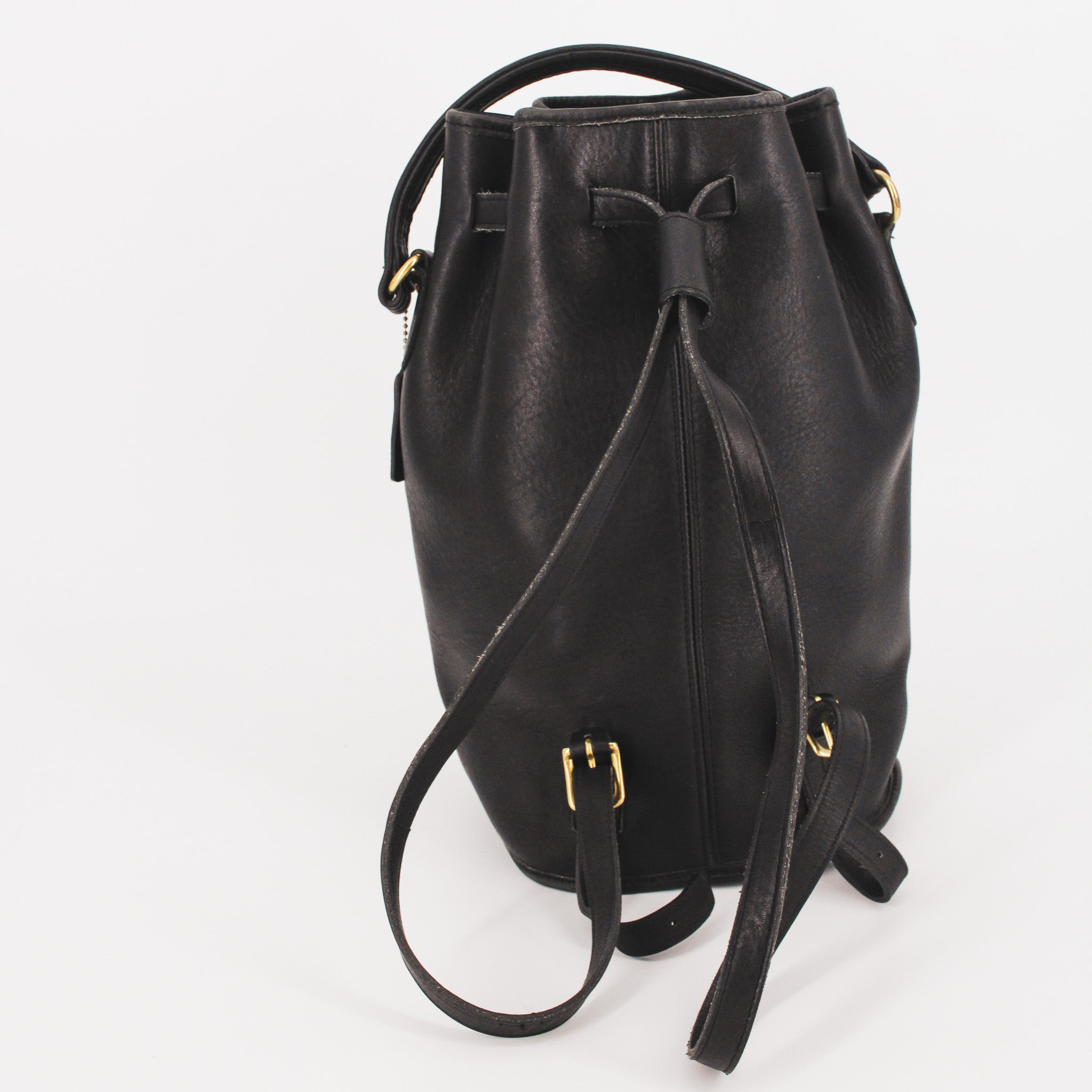 90s coach black top handle bucket backpack - 9992 - rare – Vangie