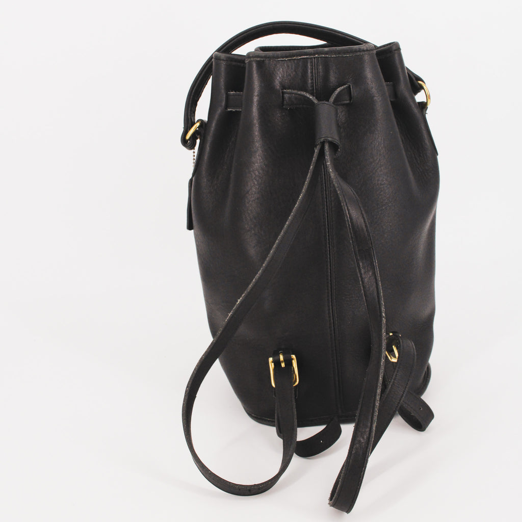 90s coach black top handle bucket backpack -  9992 - rare