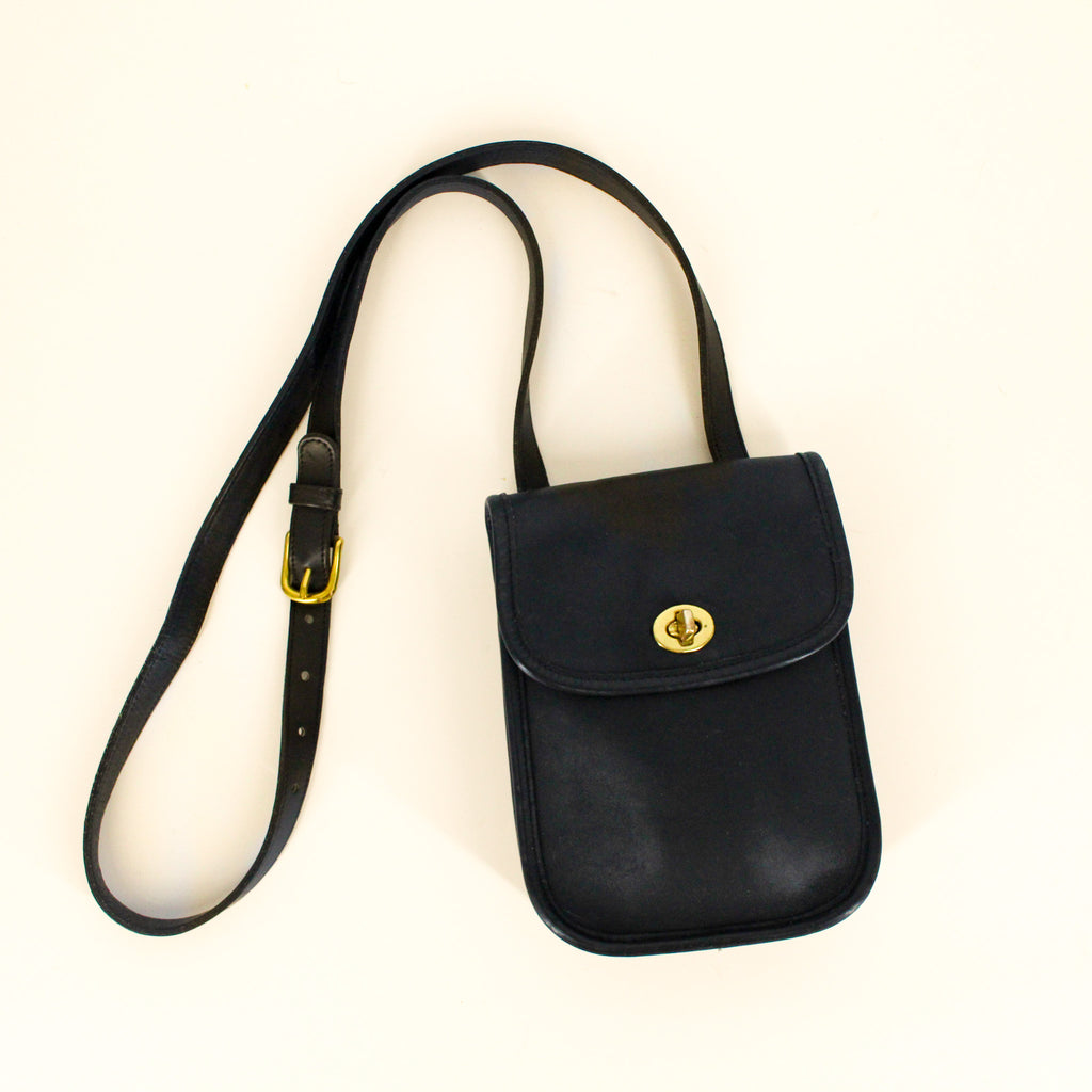 90s coach black sidepack crossbody bag