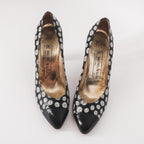 80s bruno magli button leather pumps - 8 1/2
