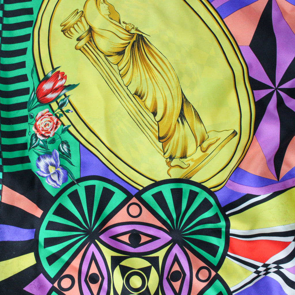 90s versus versace 'opera balletto teatro cinema' era oversized silk scarf