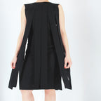 60s mod black car wash panel shift dress