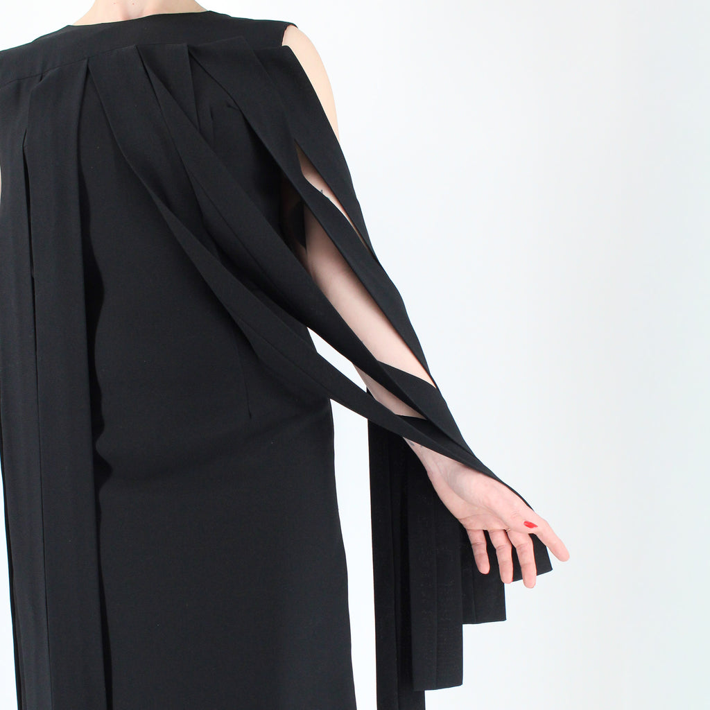 60s mod black car wash panel shift dress
