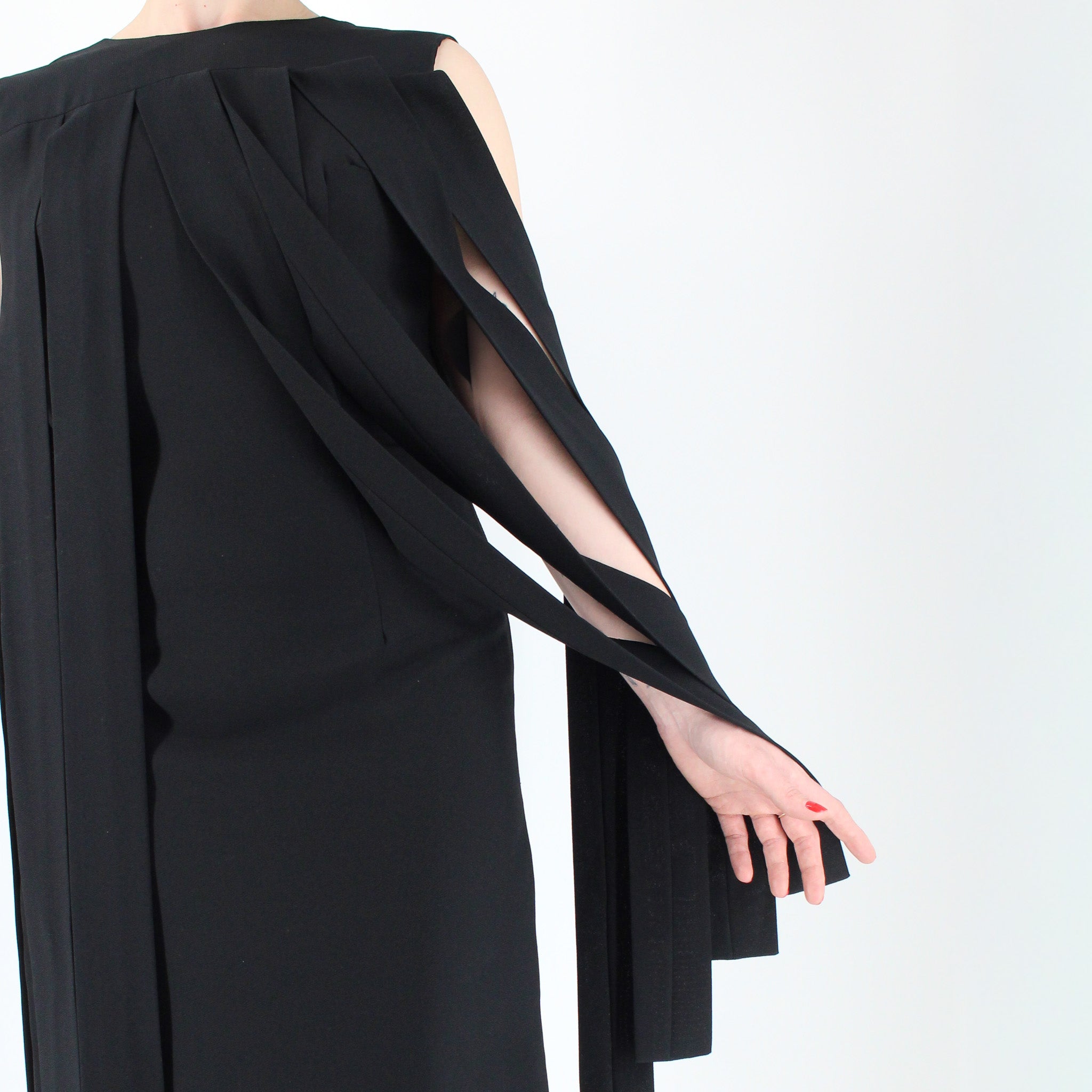 60s mod black car wash panel shift dress