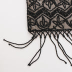 90s deco-inspired black beaded fringe evening bag