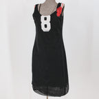 y2k miss sixty beaded rose varsity jersey dress