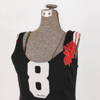y2k miss sixty beaded rose varsity jersey dress