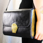 80s mille fiori surrealist brass relief purse - studio metalwork