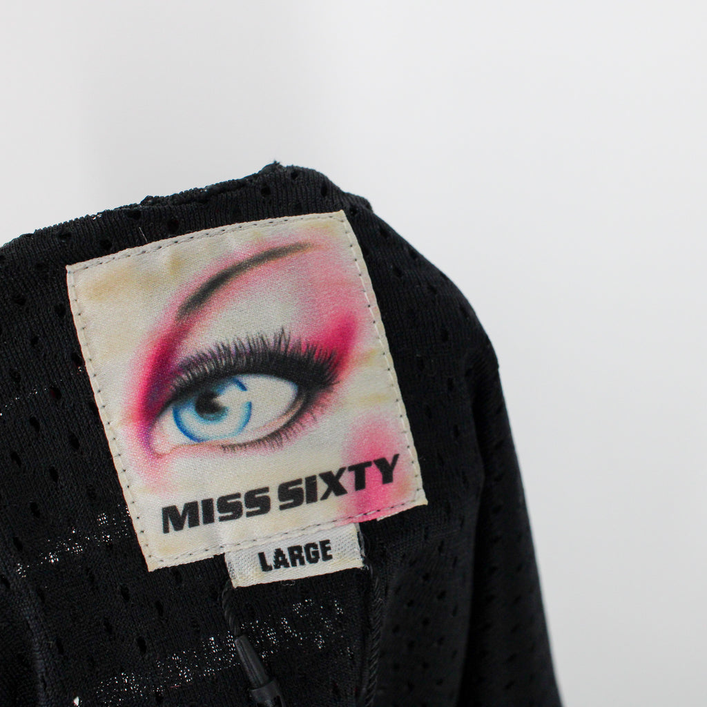 y2k miss sixty beaded rose varsity jersey dress
