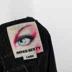 y2k miss sixty beaded rose varsity jersey dress