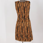 90s nicole miller bamboo print silk sheath dress