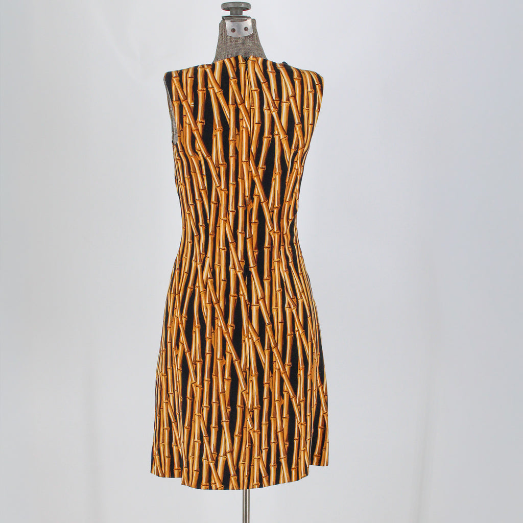 90s nicole miller bamboo print silk sheath dress