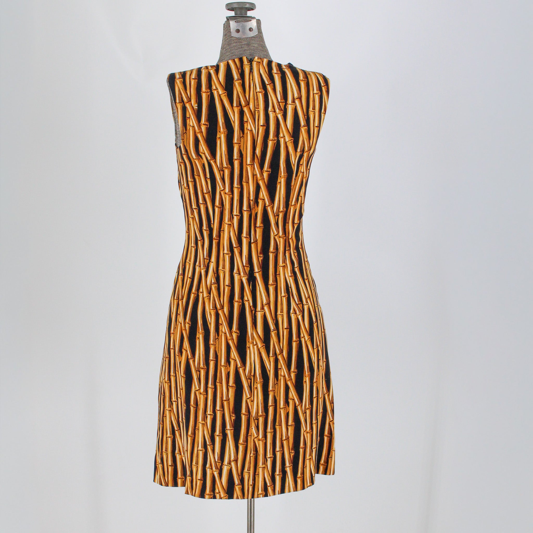 90s nicole miller bamboo print silk sheath dress