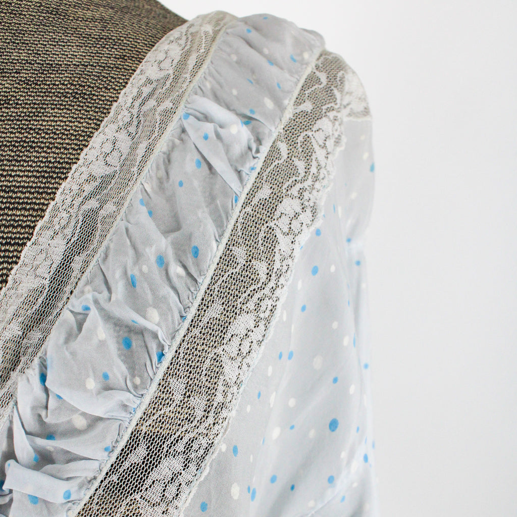 1930s sheer screen-printed dot mousseline nightgown