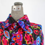 90s gianni versace couture sheer floral silk shirt