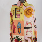 90s gucci tom ford ss1994 heritage print silk shirt