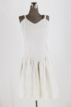 50s silk and net drop waist slip dress