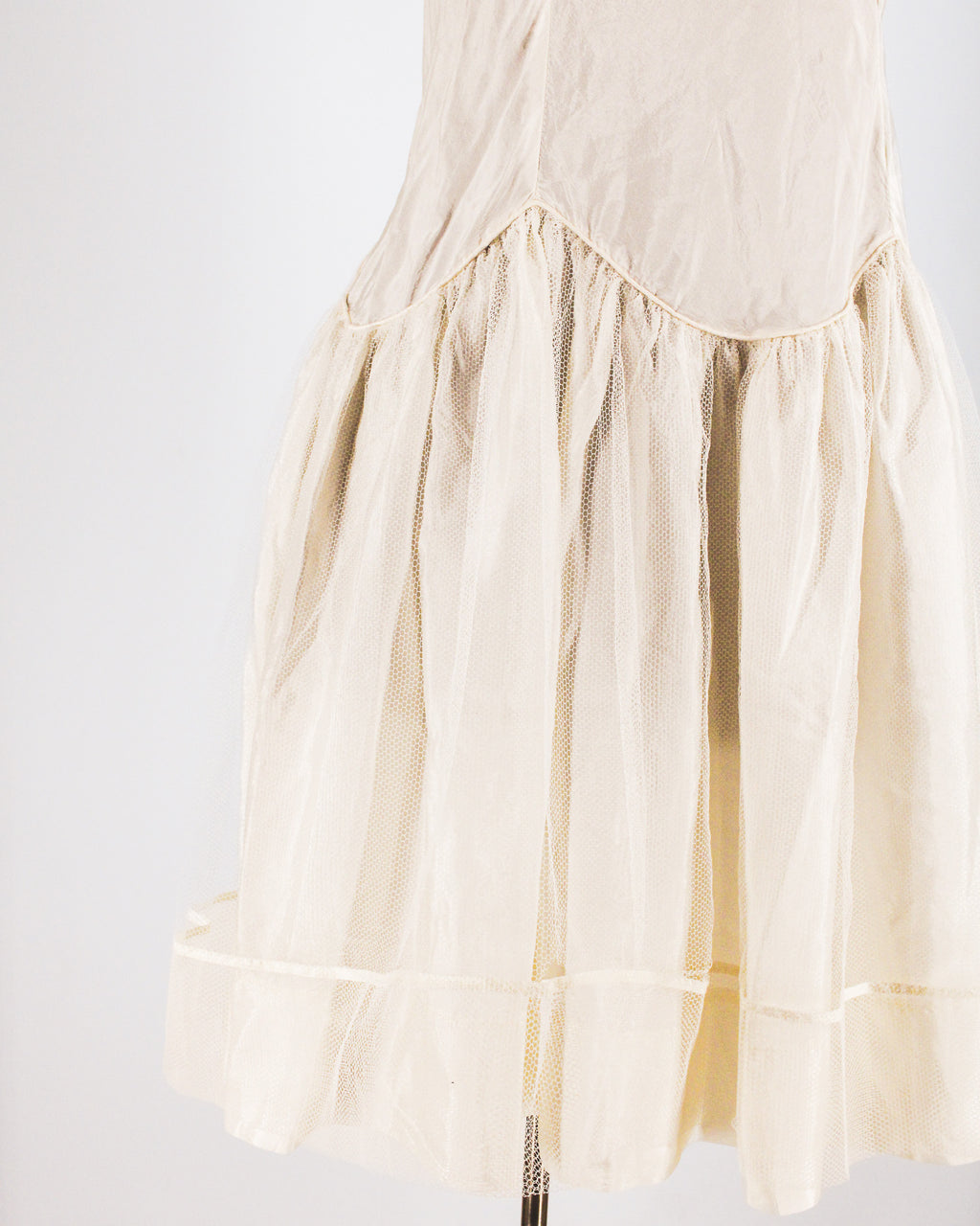 50s silk and net drop waist slip dress