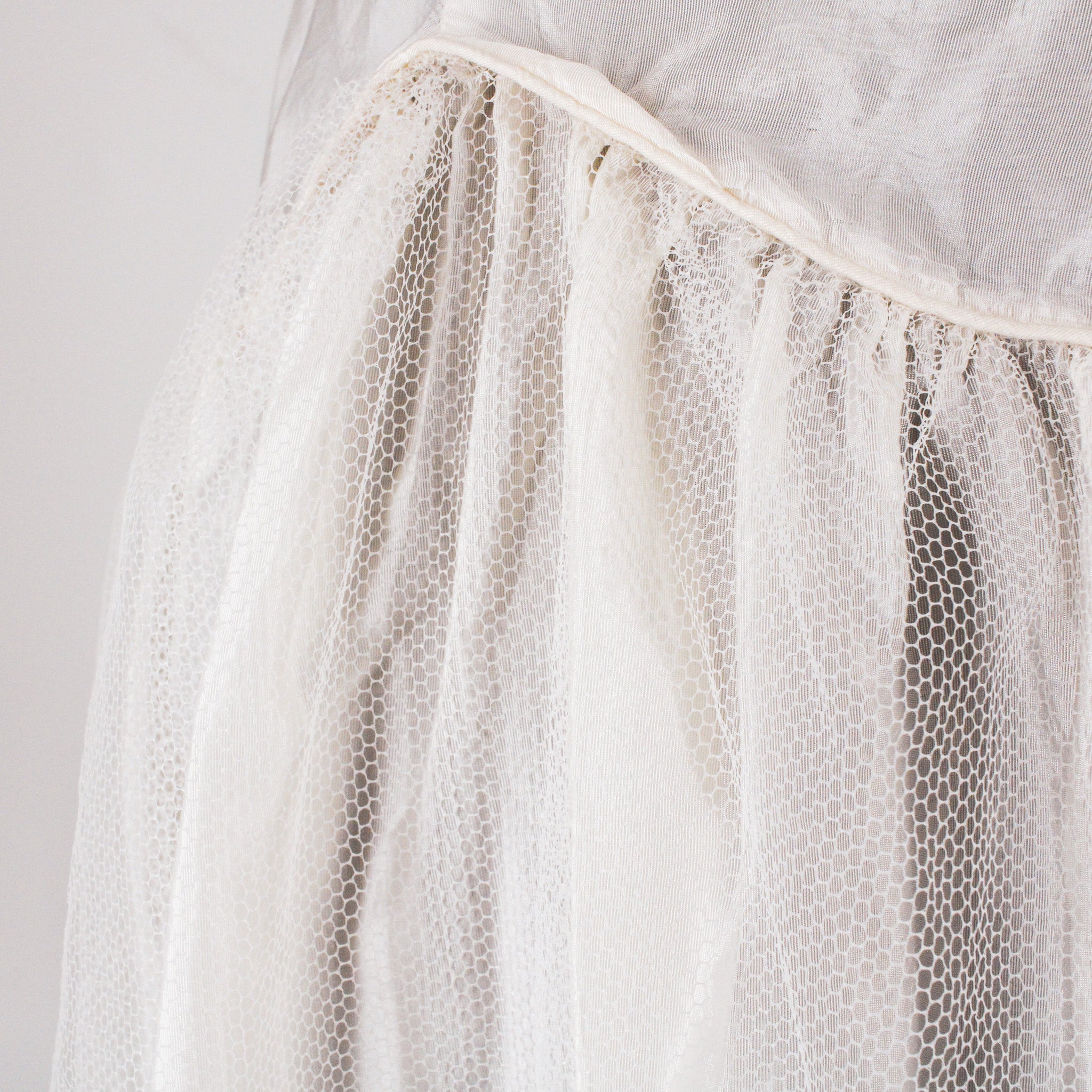 50s silk and net drop waist slip dress