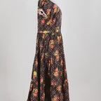 40s floral cotton eyelet collar tiered dress