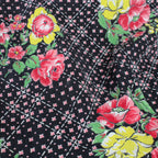 40s floral cotton eyelet collar tiered dress