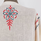 70s hand-embroidered cotton gauze caftan maxi dress