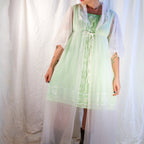 60s/70s vintage texsheen sheer lace maxi robe – vintage lingerie