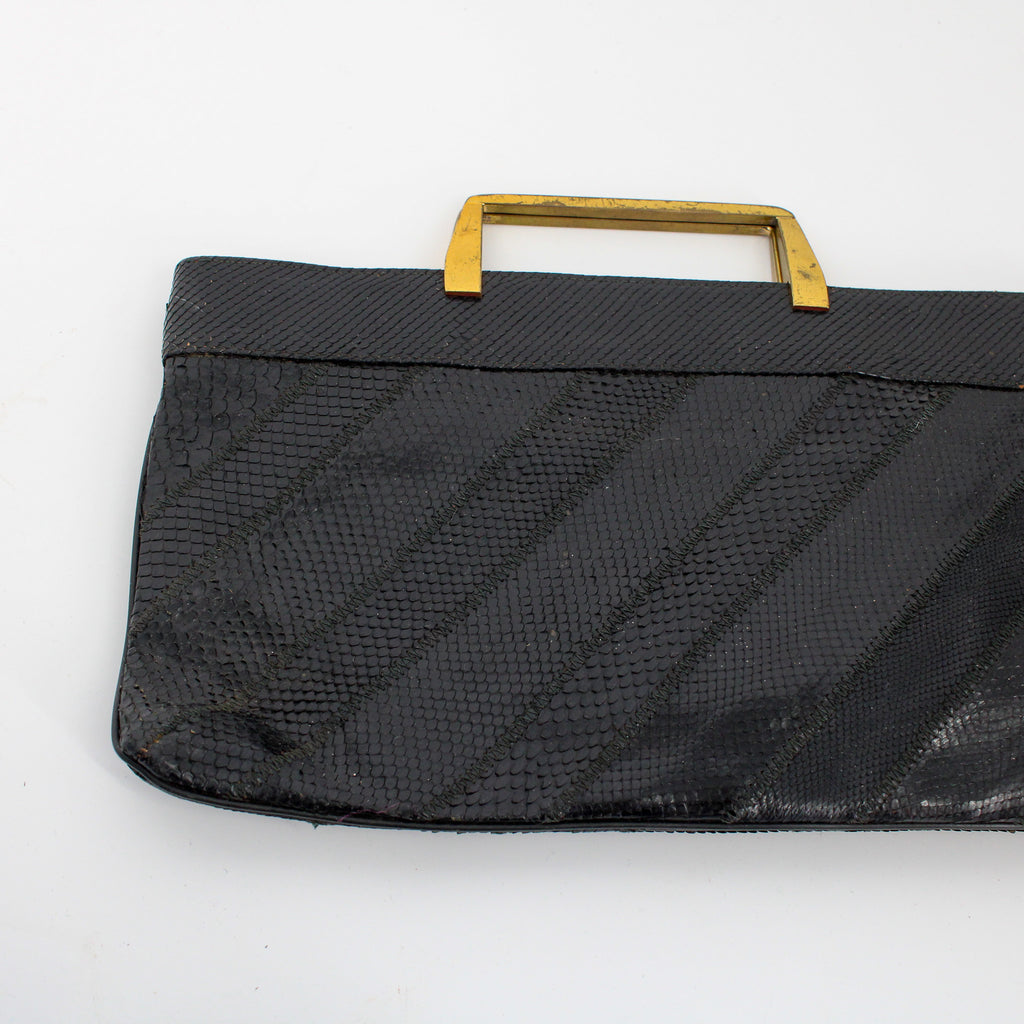 70s patchwork lizard skin clutch -  bags by varon