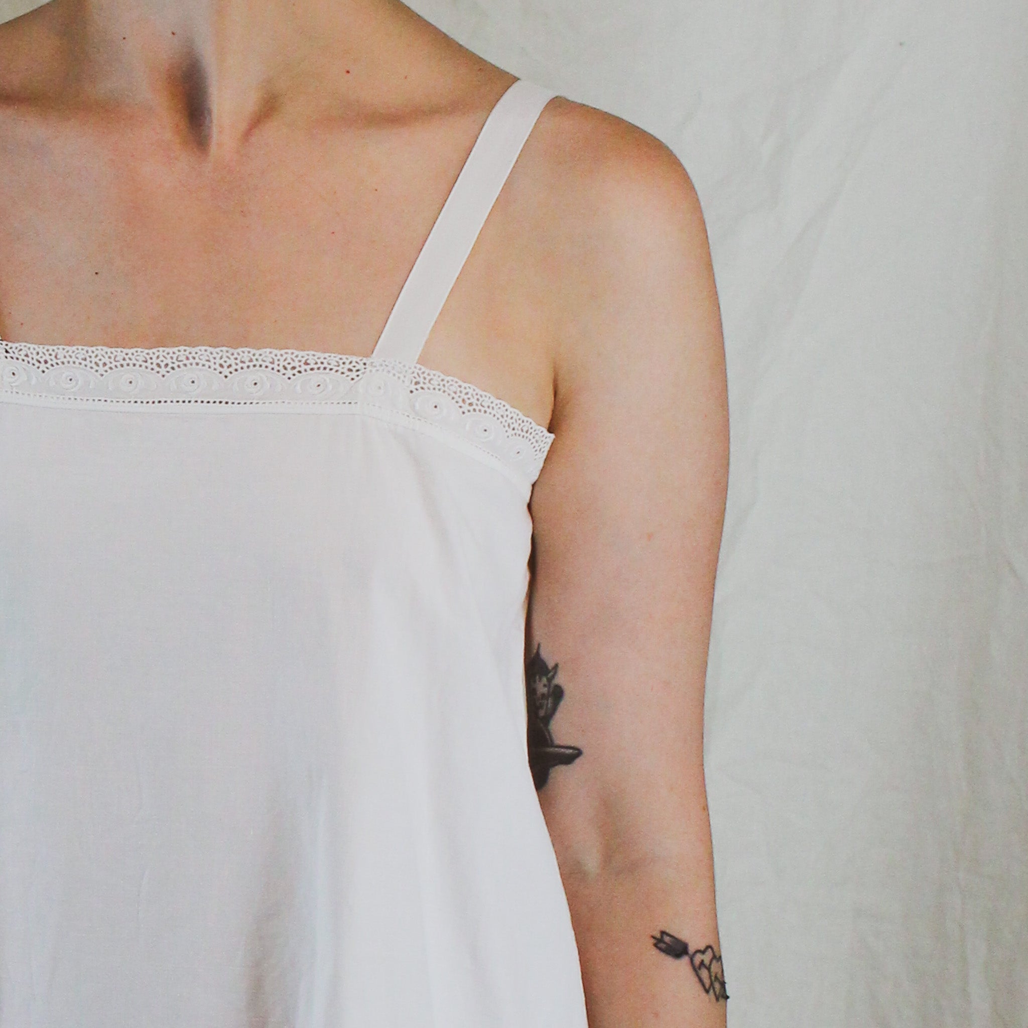 antique 1910s hand-eyelet cotton chemise