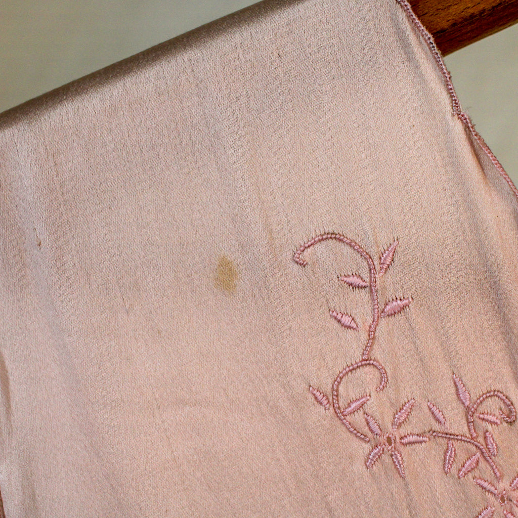 1920s silk chemise with cutwork embroidery