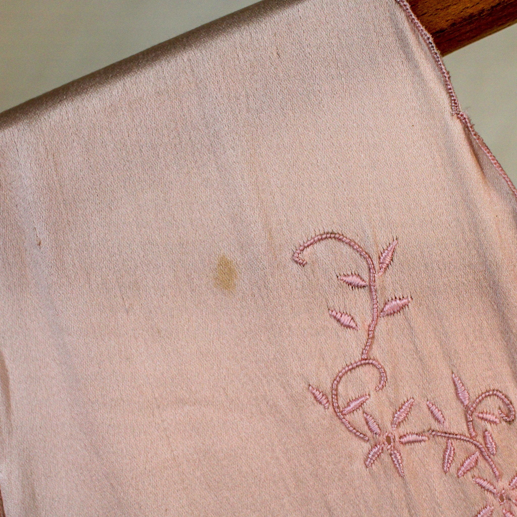 1920s silk chemise with cutwork embroidery