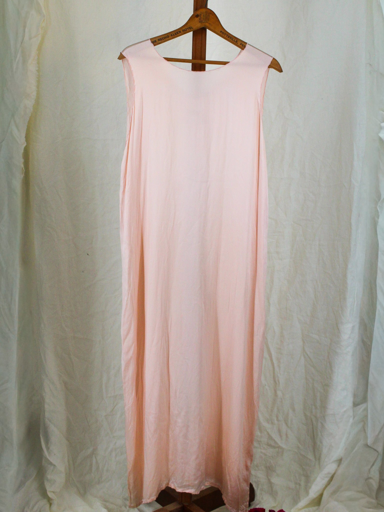 1920s silk chemise with cutwork embroidery