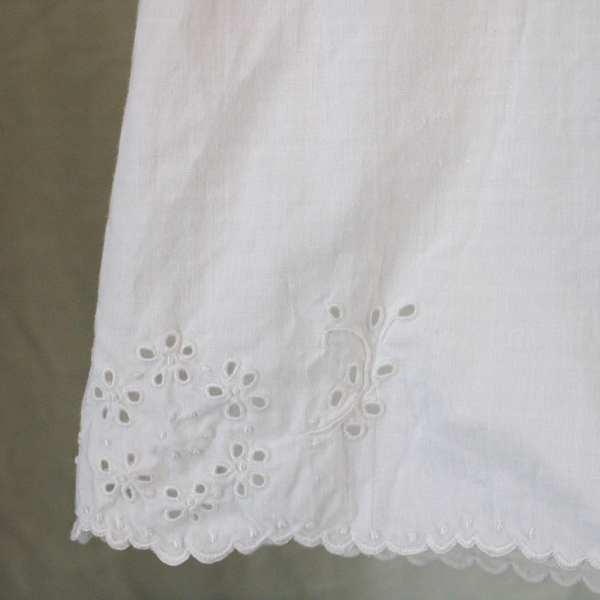 antique cotton eyelet bloomers, hand monogrammed
