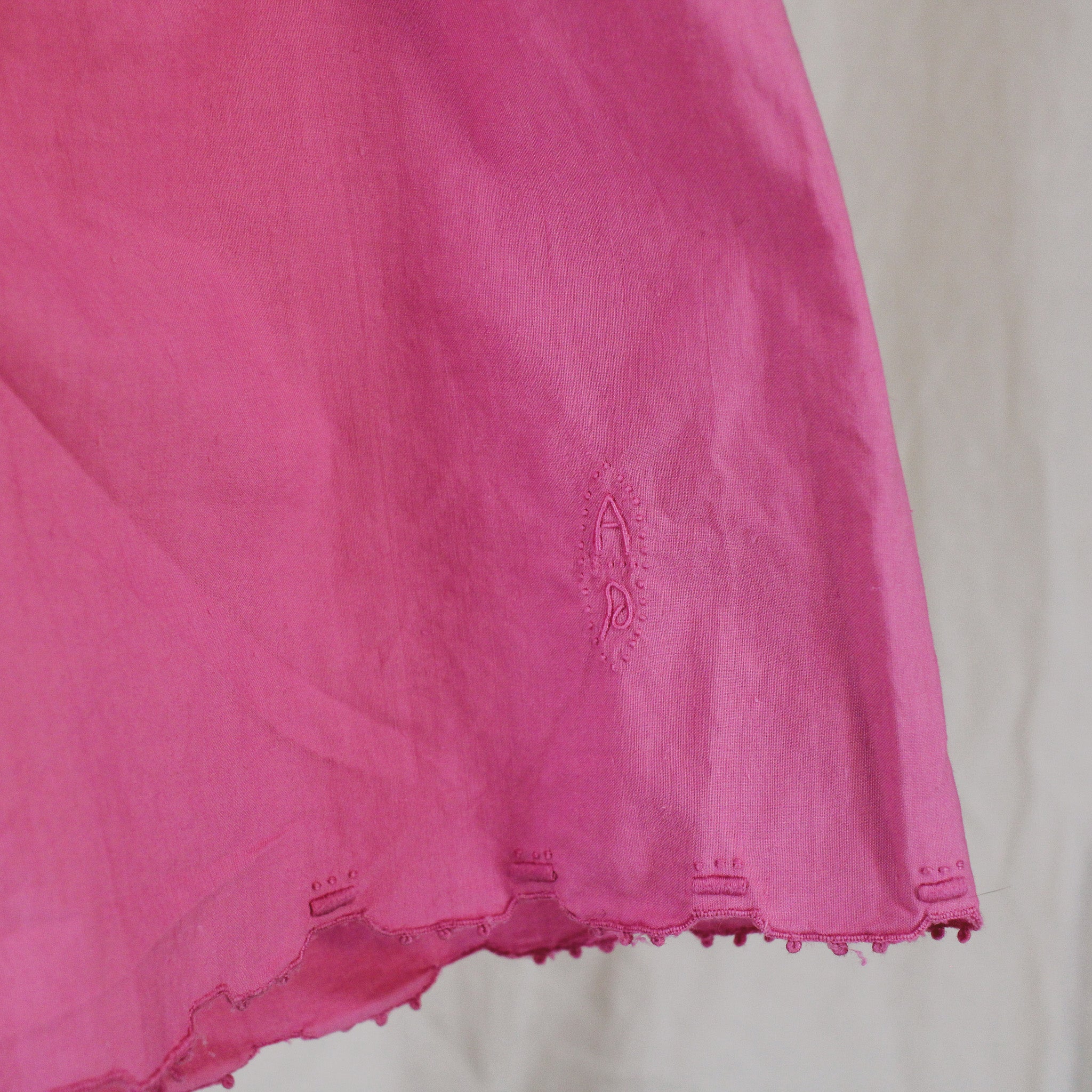 antique french monogrammed cotton camisole dress and bloomers set