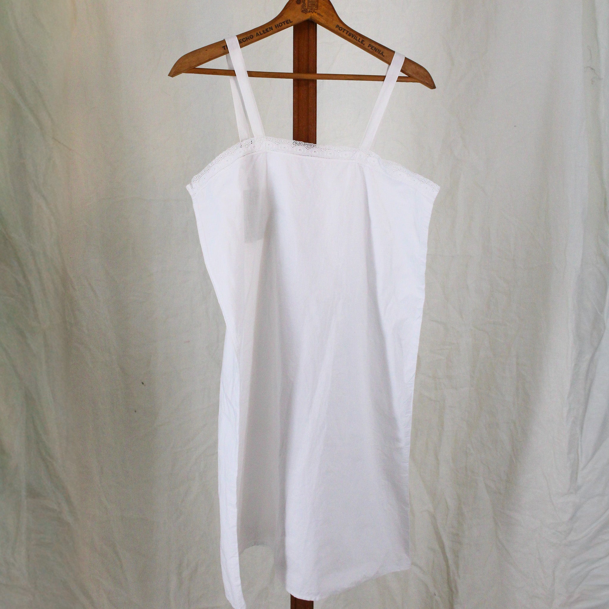 antique 1910s hand-eyelet cotton chemise