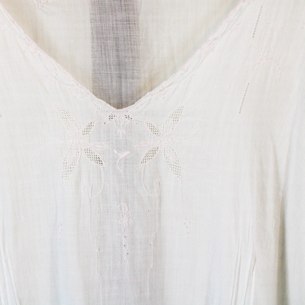 1900s antique whitework eyelet nightgown