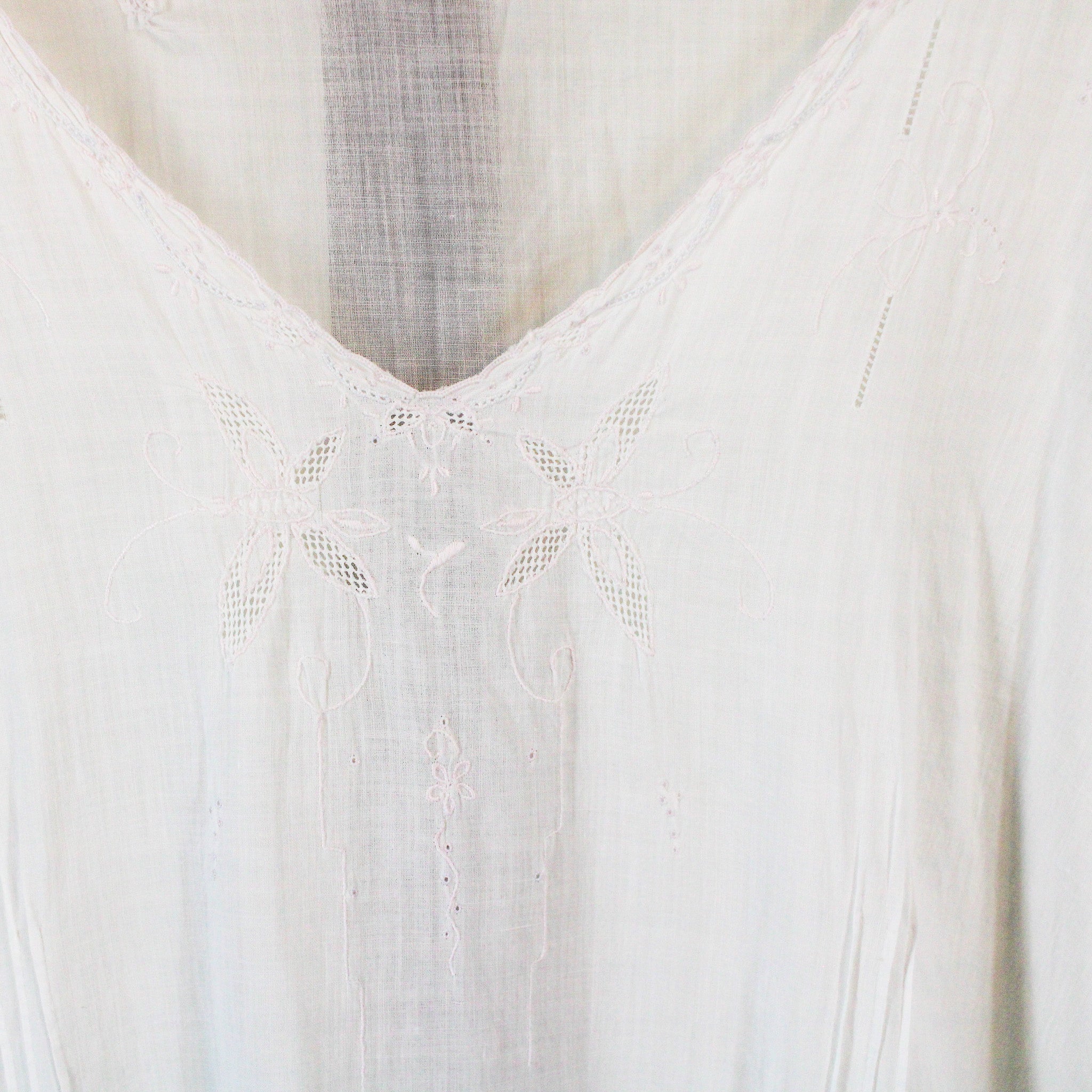 1900s antique whitework eyelet nightgown