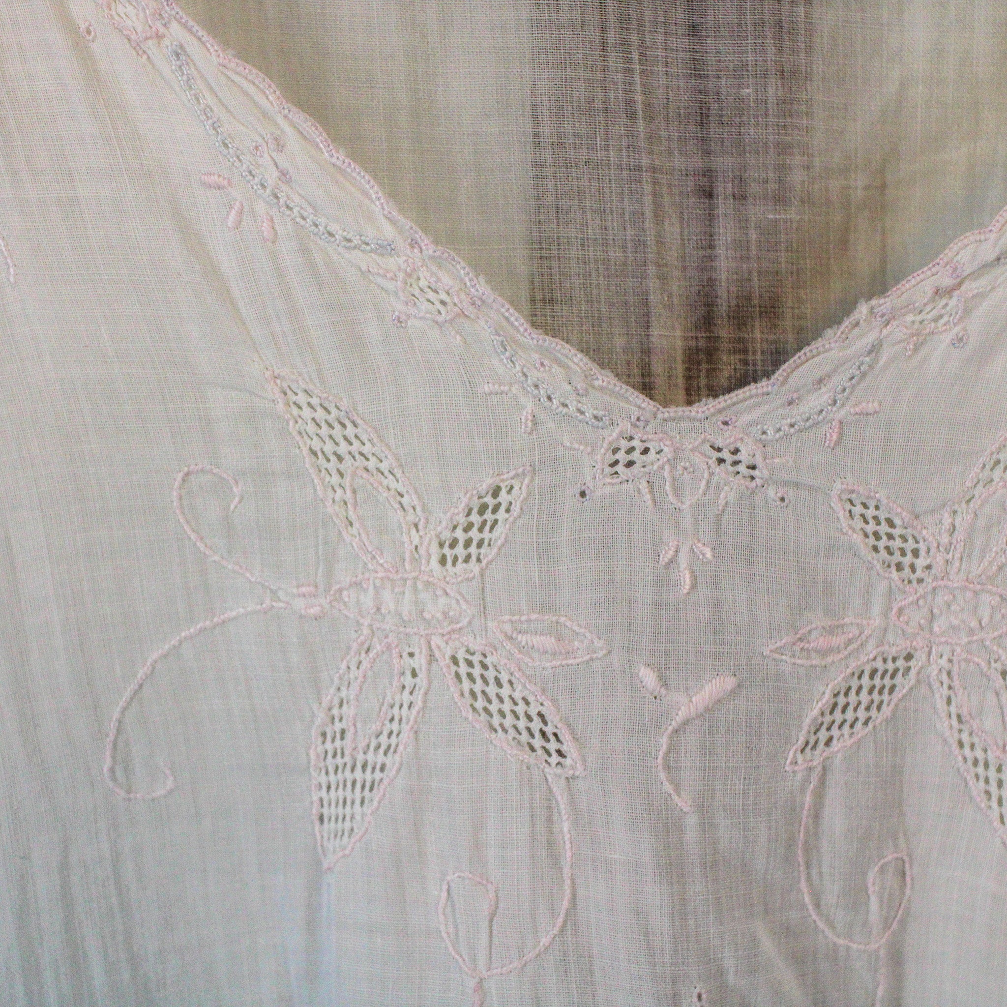 1900s antique whitework eyelet nightgown