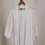 1910s antique embroidered cotton voile wrapper robe