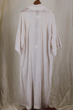 1910s antique embroidered cotton voile wrapper robe